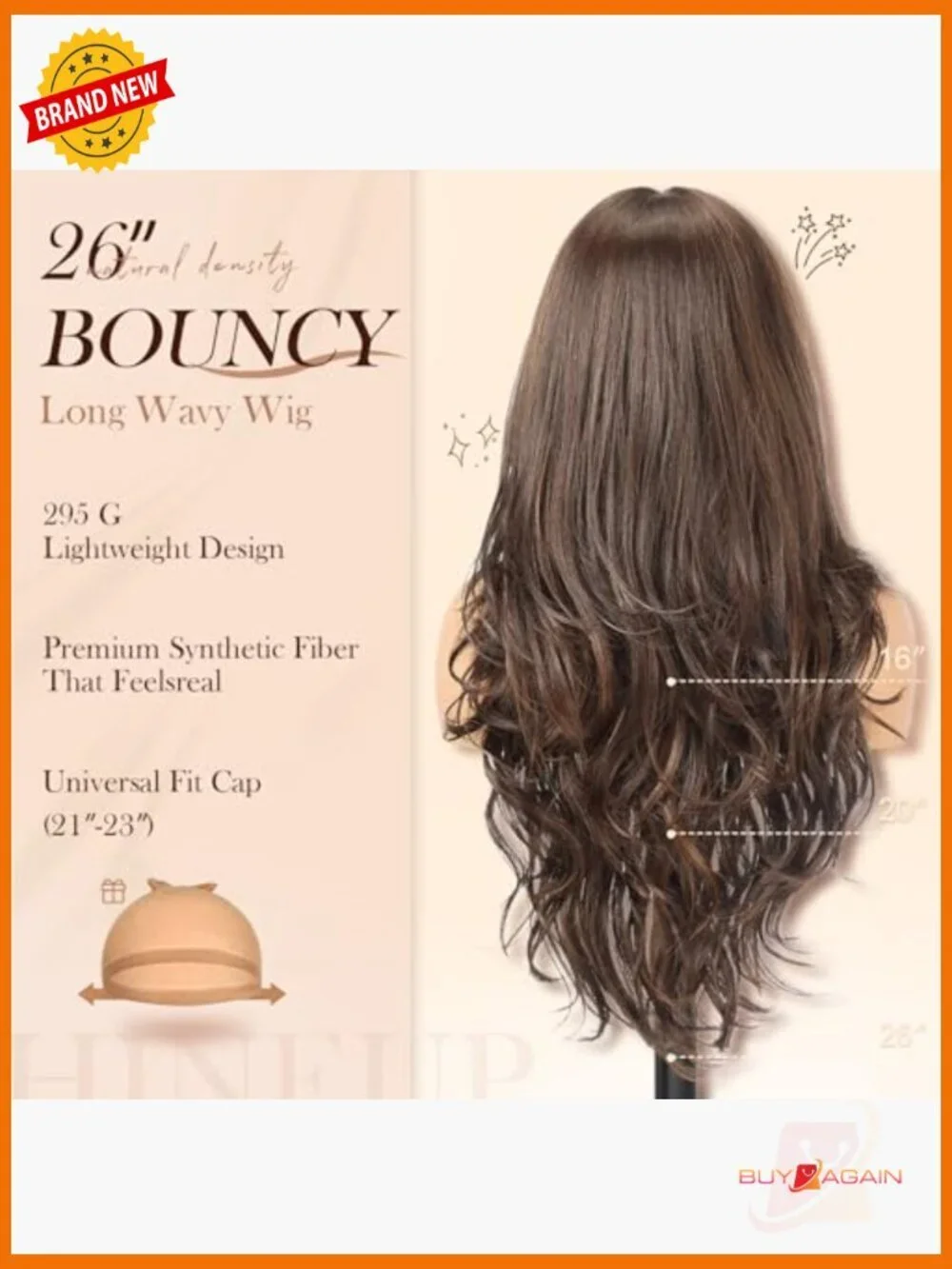 26 Inch Lace Front Wig 13x4 HD Lace Glueless Pre-Plucked Hairline Layered Wave